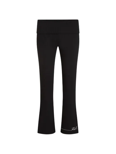 Karl Lagerfeld signature flare palazzo pants Black B2W44009999