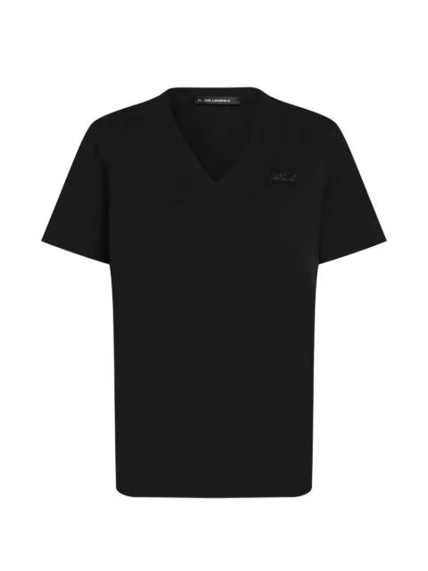 Karl Lagerfeld V-neck T-shirt Black B2W17096999