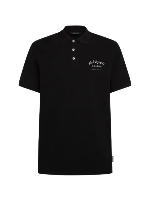 Karl Lagerfeld pique polo shirt Black B2M17034999