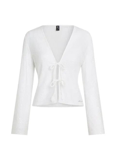 Karl Lagerfeld signature crochet beach top White B2W46030B09