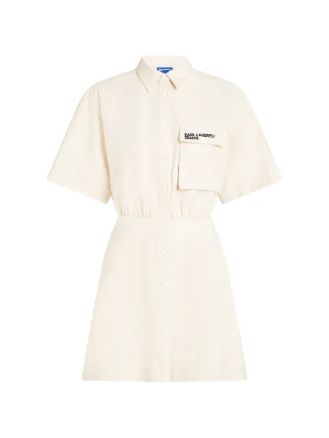 Karl Lagerfeld Jeans flap-pocket mini dress Neutrals B2W130351EY