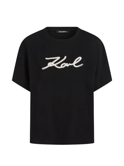 Karl Lagerfeld Signature rope detail T-shirt Black B2W17020999