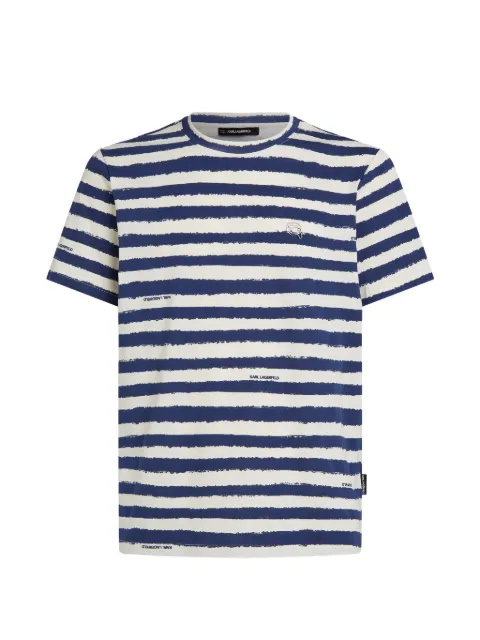 Karl Lagerfeld striped all-over print T-shirt Blue B2M17001B09