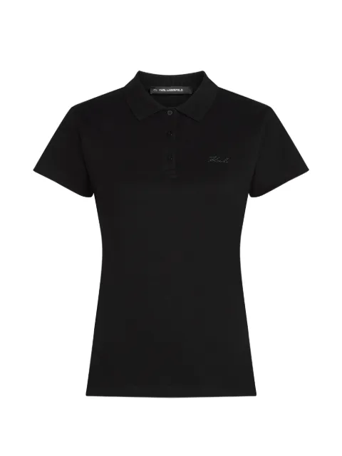 Karl Lagerfeld classic-collar piqué polo shirt Black B2W17097999