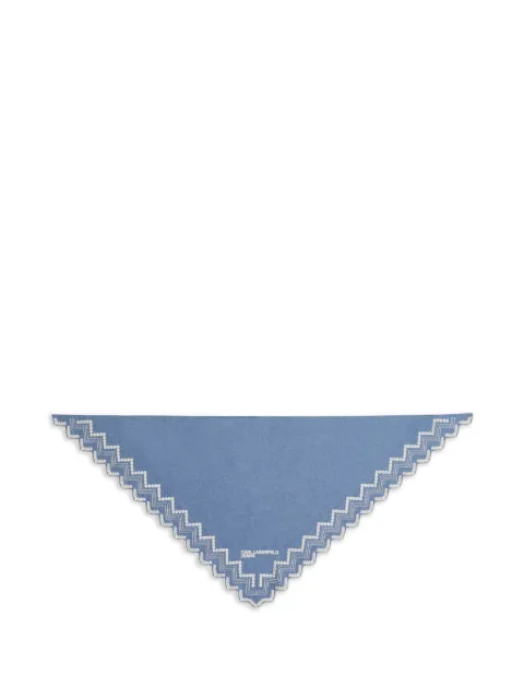Karl Lagerfeld Jeans triangle embroidered bandana scarf Blue B2W330081BM