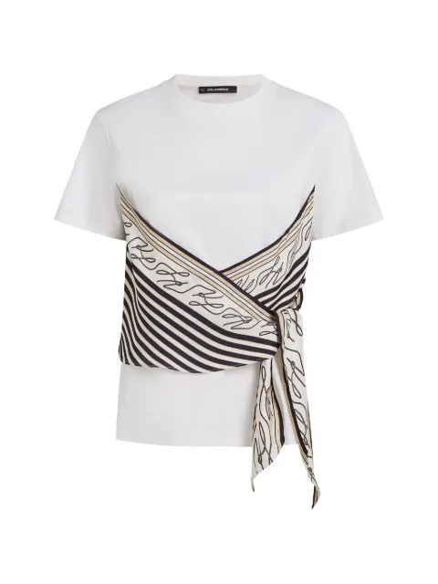 Karl Lagerfeld scarf-print T-shirt White B2W17011B09