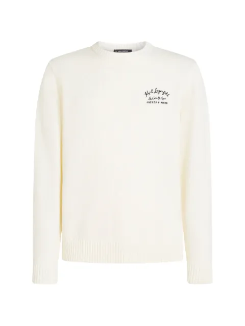 Karl Lagerfeld Côte D'Azur logo-embroidered sweater Neutrals B2M18018B09