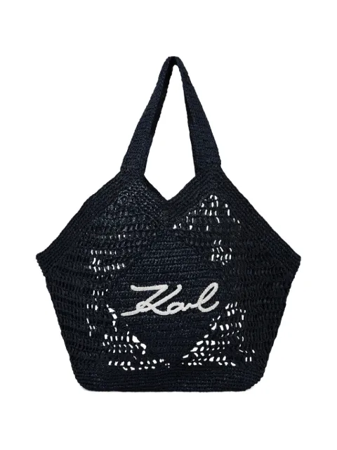 Karl Lagerfeld signature crochet large beach bag Blue B2W460682FS