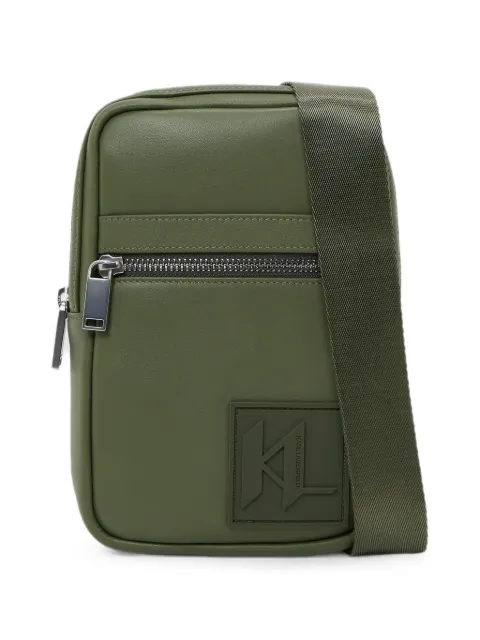 Karl Lagerfeld logo-patch shoulder bag Green B2M301871OP