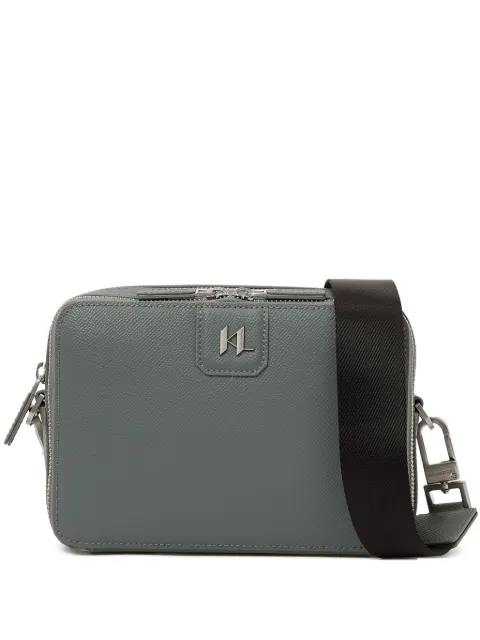 Karl Lagerfeld monogram leather messenger bag Green A3M301572FJ