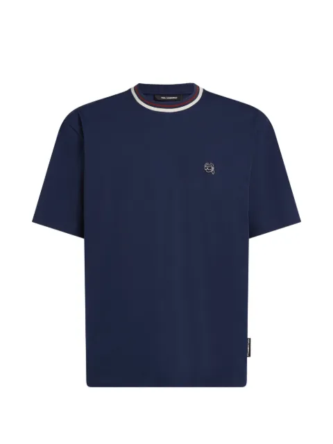Karl Lagerfeld ikon striped neck T-shirt Blue B2M170822FS