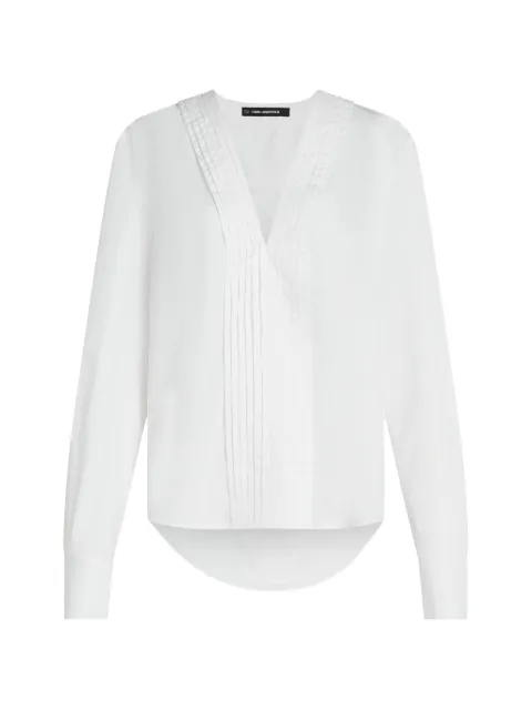 Karl Lagerfeld KL Studio V-neck blouse White B2W11048100