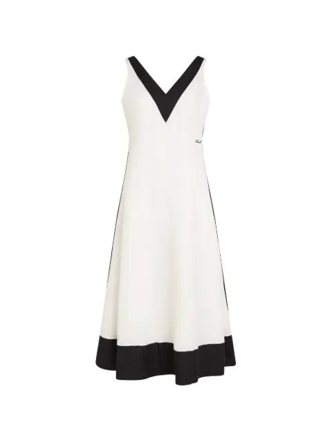 Karl Lagerfeld Monochrome V-neck midi dress White B2W13026461