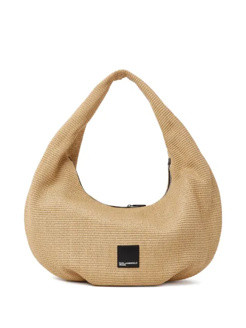 Karl Lagerfeld Jeans large logo-patch shoulder bag Neutrals B2W30212106