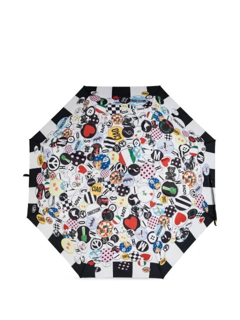 Moschino patterned-border printed umbrella White 9200OPENCLOSE