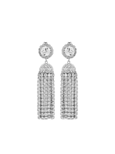 Rabanne crystal-embellishment tassel earrings Silver 26PBB0465MET846