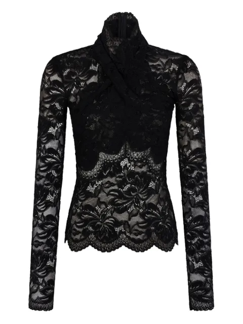 Rabanne lace long-sleeve blouse Black 26PJTO174PA0170