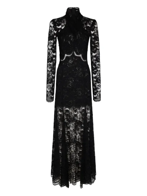 Rabanne maxi long-sleeves lace dress Black 26PJRO233PA0170