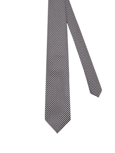 TOM FORD geometric-pattern silk tie Black STE001S0232TAW