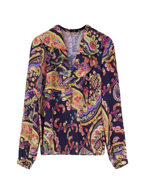 ETRO ruffled paisley blouse Blue WRIA009499SA4E4X0884