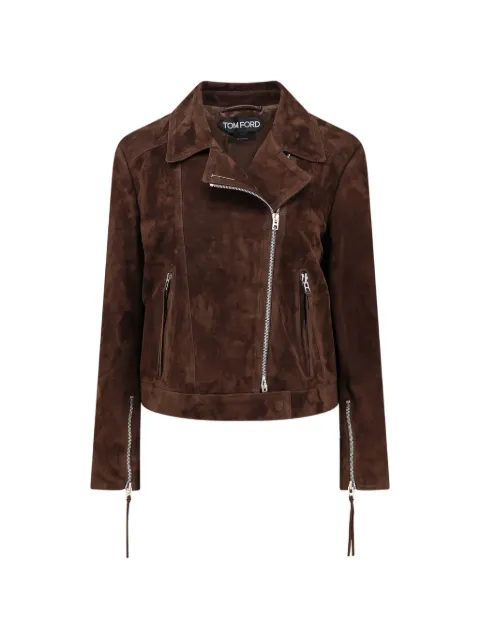 TOM FORD suede biker jacket Brown CSL798LEX417