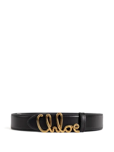 Chloé logo-buckle leather belt Black CH26SBB15PR4001