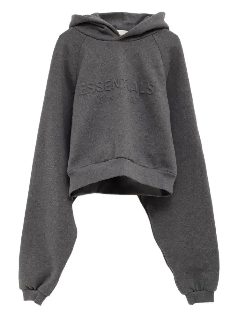 FEAR OF GOD ESSENTIALS 90s embossed-logo hoodie Grey 192HO257821FWCHARCOALHEATHER