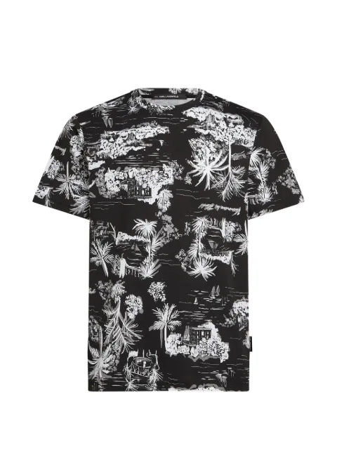 Karl Lagerfeld Villa la Vigie print T-shirt Black B2M17035999