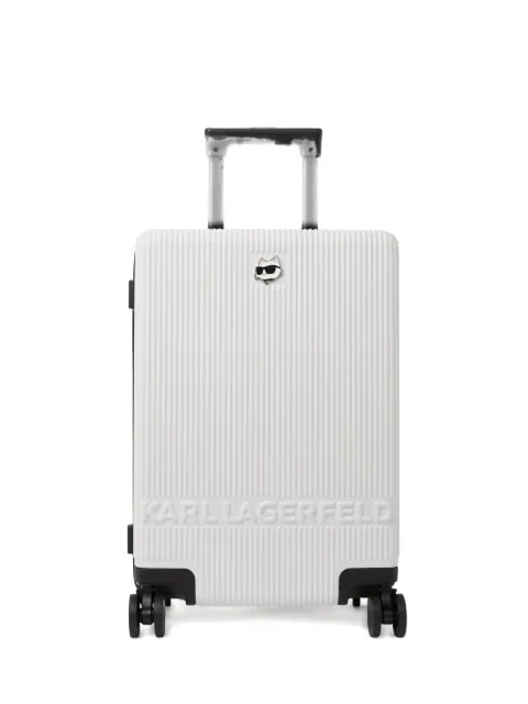 Karl Lagerfeld Ikon Choupette logo-embossed hard luggage White B2W30238110