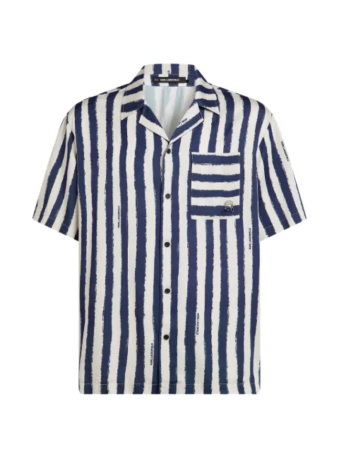 Karl Lagerfeld Ikon striped bowling shirt Blue B2M16008B09