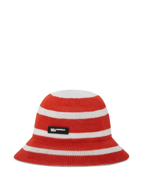 Karl Lagerfeld Jeans striped knitted bucket hat Red B2W330052NQ