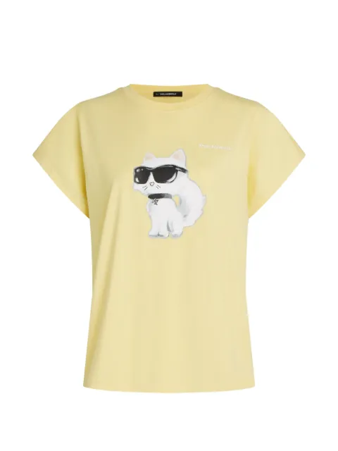 Karl Lagerfeld Ikon Choupette aquarelle T-shirt Yellow A2W171151LD