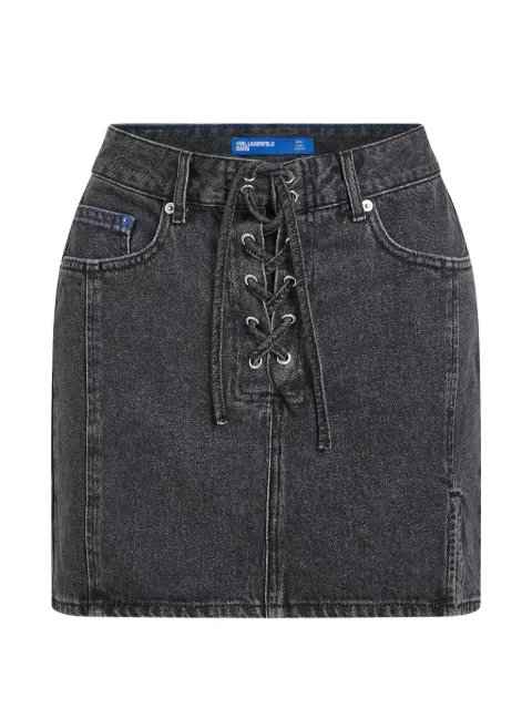 Karl Lagerfeld Jeans lace-up denim mini skirt Grey B2W120211BJ