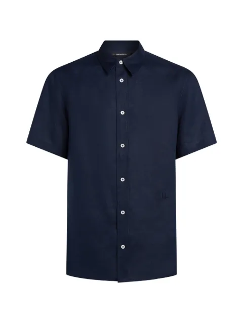 Karl Lagerfeld embroidery linen shirt Blue A2M16024393
