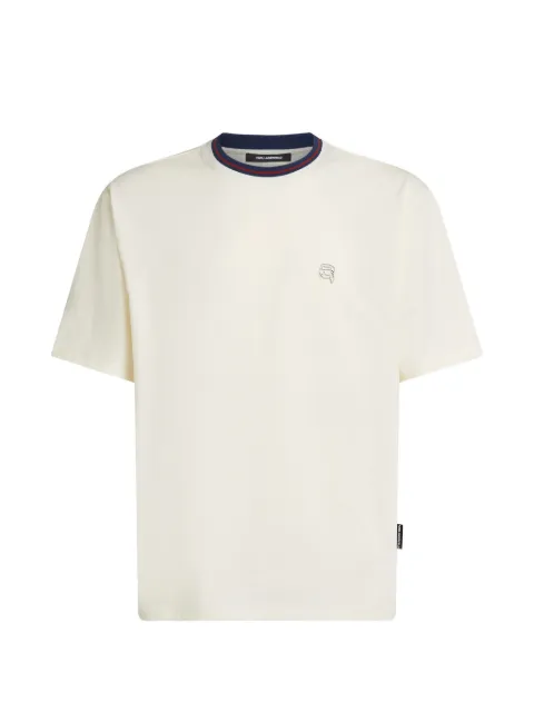 Karl Lagerfeld striped neck Ikon relaxed T-shirt Neutrals B2M17082B09