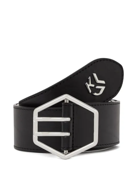 Karl Lagerfeld Jeans hexagon-buckle leather belt Black B2W33010999