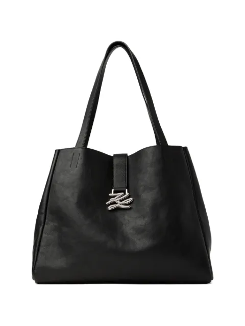 Karl Lagerfeld large K/Autograph leather tote bag Black B2W302581AU