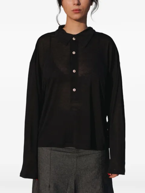 Baserange Seal lyocell polo top Black TTSPBLWI25