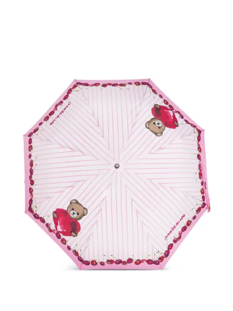 Moschino Teddy stripe umbrella White 8712OPENCLOSEN
