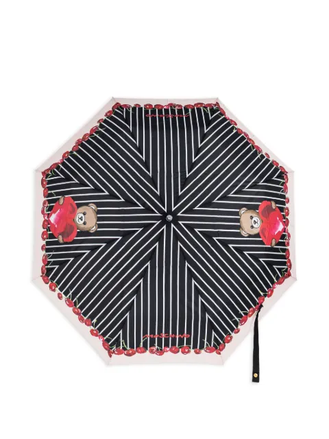 Moschino striped-print umbrella Black 8712OPENCLOSE