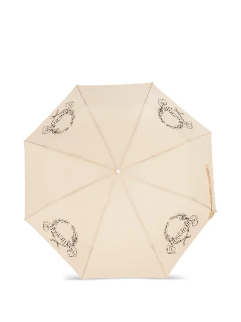 Moschino logo-print umbrella Neutrals 8981OPENCLOSED