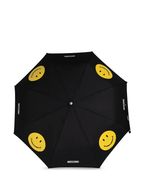 Moschino smiley face-print umbrella Black 9090OPENCLOSE