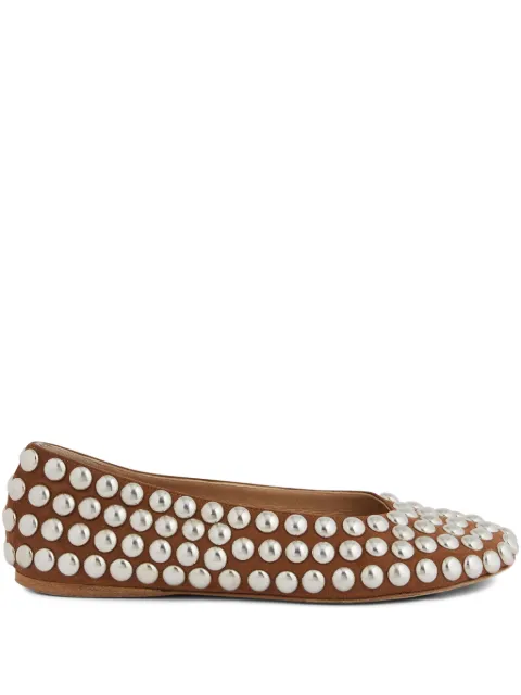 Rabanne studded ballet flats Brown 26PHH0142SYN041