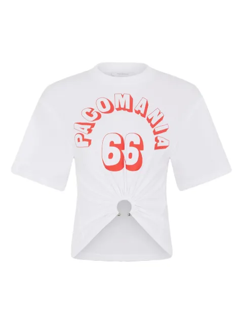 Rabanne printed piercing cotton t-shirt White 26PJTE030CO0555