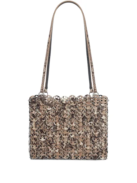 Rabanne 1969 flip python-effect bag Silver 26PSS0506CLF291