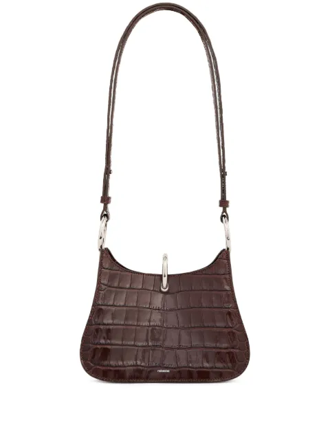 Rabanne ring embossed leather shoulder bag Brown 26PSS0550CLF297
