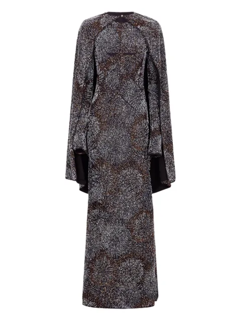 Rabanne long-sleeve pearl crepe dress Black 26PCRO221PO0409