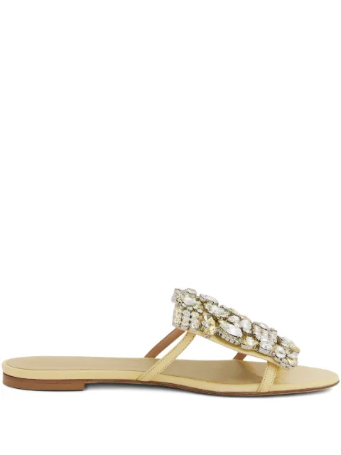 Rabanne crystal-embellished flat sandals Neutrals 26PHH0139CLF310