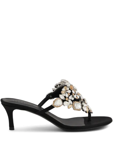 Rabanne crystal-embellished sandals Black 26PHH0137NAT065