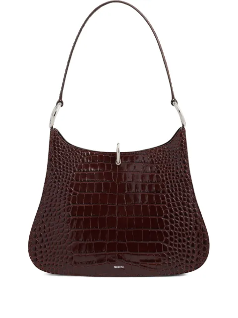 Rabanne Ring Embossed Leather Shoulder Bag Brown 26PSS0540CLF297